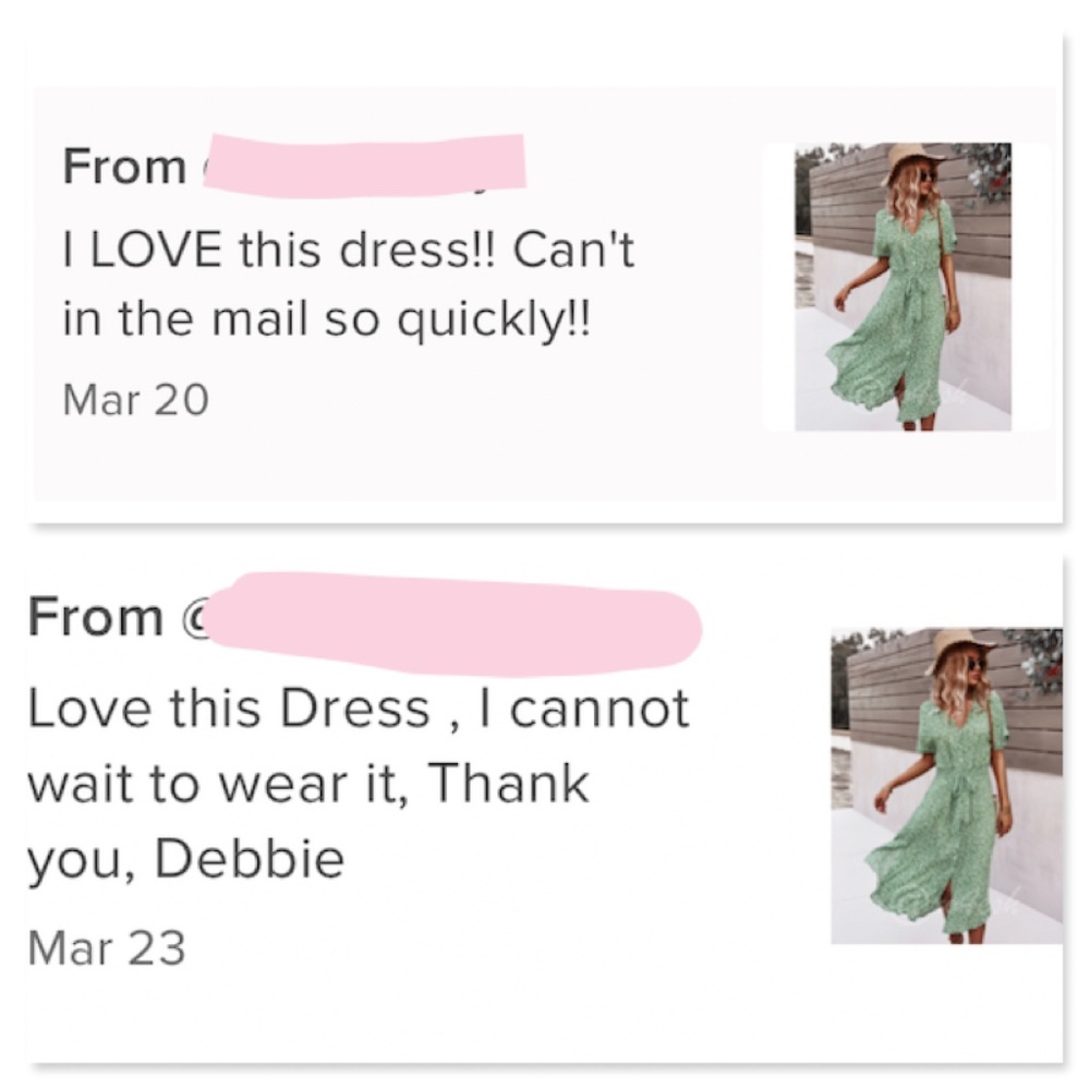 Light Blue Floral Print Midi Dress Button Front V-Neck - Picture 7 of 10